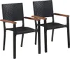 vidaXL Chaises de jardin 2 pcs. Poly-Rotin Noir Voir les images du produit 5