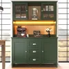 Hoher Küchenschrank Grün 120x40x179cm – Küchenvitrine mit Produktbild-Vorschau 2