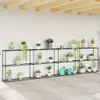 vidaXL třípatrový stojan na rostliny černý 400 x 32 x 104 Náhled obrázku produktu 2