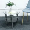 Oval Couchtisch aus Glas mit 2 Ebenen,Beistelltisch mit Produktbild-Vorschau 8