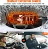 Collage showing a diesel heater in a car dashboard and a comparison of a driver before and after using the heater. Náhled obrázku produktu