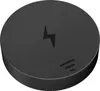 A black circular wireless charging dock with a lightning bolt symbol and three horizontal lines. Anteprima dell’immagine prodotto