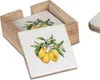 Untersetzer 4 Stück ZITRONEN 10x10cm aus Mangoholz + Produktbild-Vorschau 1