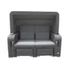 A grey outdoor sofa with a canopy, presented against a white background. Voir les images du produit