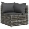 vidaXL 3-tlg. Garten-Lounge-Set mit Kissen Grau Poly Rattan Produktbild-Vorschau 4