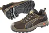 A pair of brown Puma safety shoes, one shown from the side and the other from the sole. Náhľad obrázku produktu