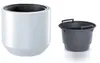A white planter and a gray insert are shown side-by-side against a white background. Anteprima dell’immagine prodotto