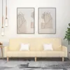 vidaXL Schlafsofa 2-Sitzer Creme Stoff Produktbild-Vorschau 2