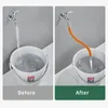 A split image showing a faucet filling a bucket before and after using an extension hose. Náhľad obrázku produktu