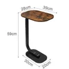 C-Form Beistelltisch Höhenverstellbar 43-72cm,Modern Produktbild-Vorschau 5
