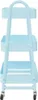 A light blue, three-tiered storage cart with wheels, shown against a white background. Podgląd zdjęcia produktu