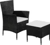vidaXL Gartenstuhl und Hocker mit Polstern Poly Rattan Produktbild-Vorschau 5