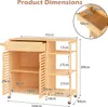 A diagram showing the dimensions of a wooden kitchen cart. Podgląd zdjęcia produktu