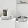 Kuweta dla kota PawHut ze stali nierdzewnej z pokrywą, Podgląd zdjęcia produktu 3