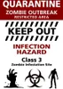 Warning Sign Poster Zombie Outbreak Produktbild-Vorschau 1