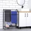 A bathroom scene with a towel rack holding several towels, a sink, and a cabinet. Voir les images du produit