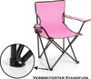 A pink camping chair with a close-up detail of its base. Produktbild-Vorschau