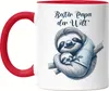 Bester Papa der Welt Faultier Tasse Rot Süßes Faultier Produktbild-Vorschau 1