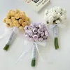 Kunstblumen Blumenstrauß Pfingstrosen Kunstpflanzen lila Produktbild-Vorschau 6