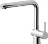 A studio shot of a chrome kitchen faucet. Produktbild-Vorschau