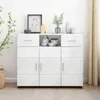 Armadio in legno bianco lucido, marca vidaXL, realizzato in Anteprima dell’immagine prodotto 4