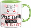 Wrestlerin Geschenk Tasse Becher Die Frau Die Allen Kann Produktbild-Vorschau 1