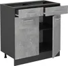 A kitchen base cabinet with two drawers and two doors, shown against a white background. Produktbild-Vorschau