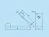 Technical drawing with dimensions and angles of a metal bracket. Produktbild-Vorschau