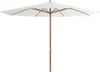 vidaXL Parasol avec mât en bois 350 cm blanc sable Voir les images du produit 1