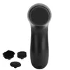 A black electric shoe polisher with three interchangeable brush heads. Náhled obrázku produktu