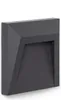 A dark gray, modern outdoor LED wall light with a geometric design. Produktbild-Vorschau