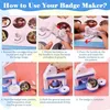 Machine à badges 3-en-1, machine à badges DIY avec pièces Voir les images du produit 12