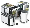 A toaster and a kettle are displayed with their packaging in a studio setting. Podgląd zdjęcia produktu