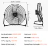 Ventilateur de sol SucceBuy, 3 vitesses, diamètre de 45 cm, Voir les images du produit 7