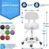 TRESKO Roller Stool White s opěradlem Pracovní stolička Náhled obrázku produktu 7
