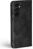 A black flip case for a smartphone, shown from the side with the camera lenses visible. Produktbild-Vorschau