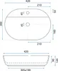 Technical drawing with dimensions of a washbasin. Náhled obrázku produktu