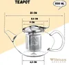 Wilmax Teekanne 1550 ml mit Edelstahlfilter Transparent aus Produktbild-Vorschau 5