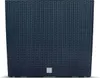 A close-up, front-facing view of a dark blue, woven plastic planter. Náhled obrázku produktu