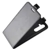 A black flip case for a smartphone is shown from a diagonal angle, with the front cover partially open. Produktbild-Vorschau