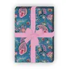 Edles Geschenkpapier mit üppigem Paisley Muster, blau - Produktbild-Vorschau 2