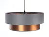 A pendant light with a gray shade and a copper interior, shown against a white background. Podgląd zdjęcia produktu