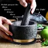 XL Granit Mörser mit Stößel und Rutschfeste Untersetzer ⌀ Produktbild-Vorschau 2