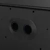A close-up view of the back of a black television, showing a dual speaker grille. Produktbild-Vorschau