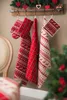 Clayre & Eef Topflappen 20x20 cm Rot Beige Baumwolle Produktbild-Vorschau 3