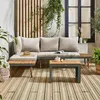 Salotto da giardino in alluminio e acacia,  4 posti, Kaki Anteprima dell’immagine prodotto 5