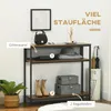 HOMCOM Konsolentisch, Flurtisch mit 2 Regalen, Flurkonsole Produktbild-Vorschau 4