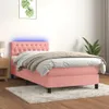 vidaXL Boxspringbett mit Matratze & LED Rosa 100x200 cm Produktbild-Vorschau 2