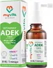 A product shot of a bottle of vitamins and its packaging. Produktbild-Vorschau