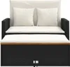 Gartensofa mit Kissen 2-Sitzer Schwarz Poly Produktbild-Vorschau 5